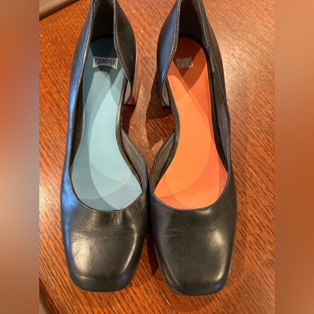 Camper Women's Black‎ formal shoes with Colorful Insoles
